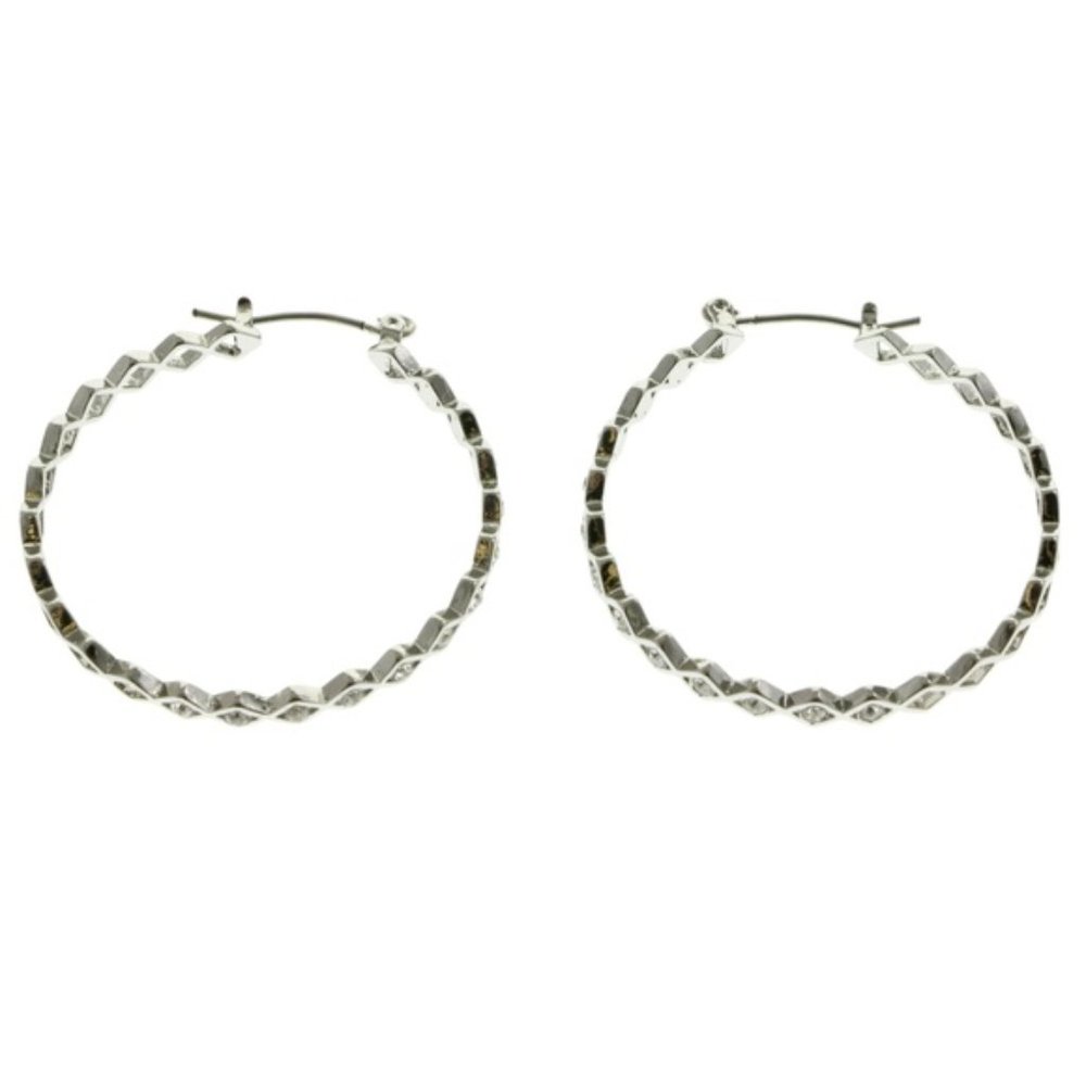 Express dainty Silver hoop earring's with crystal